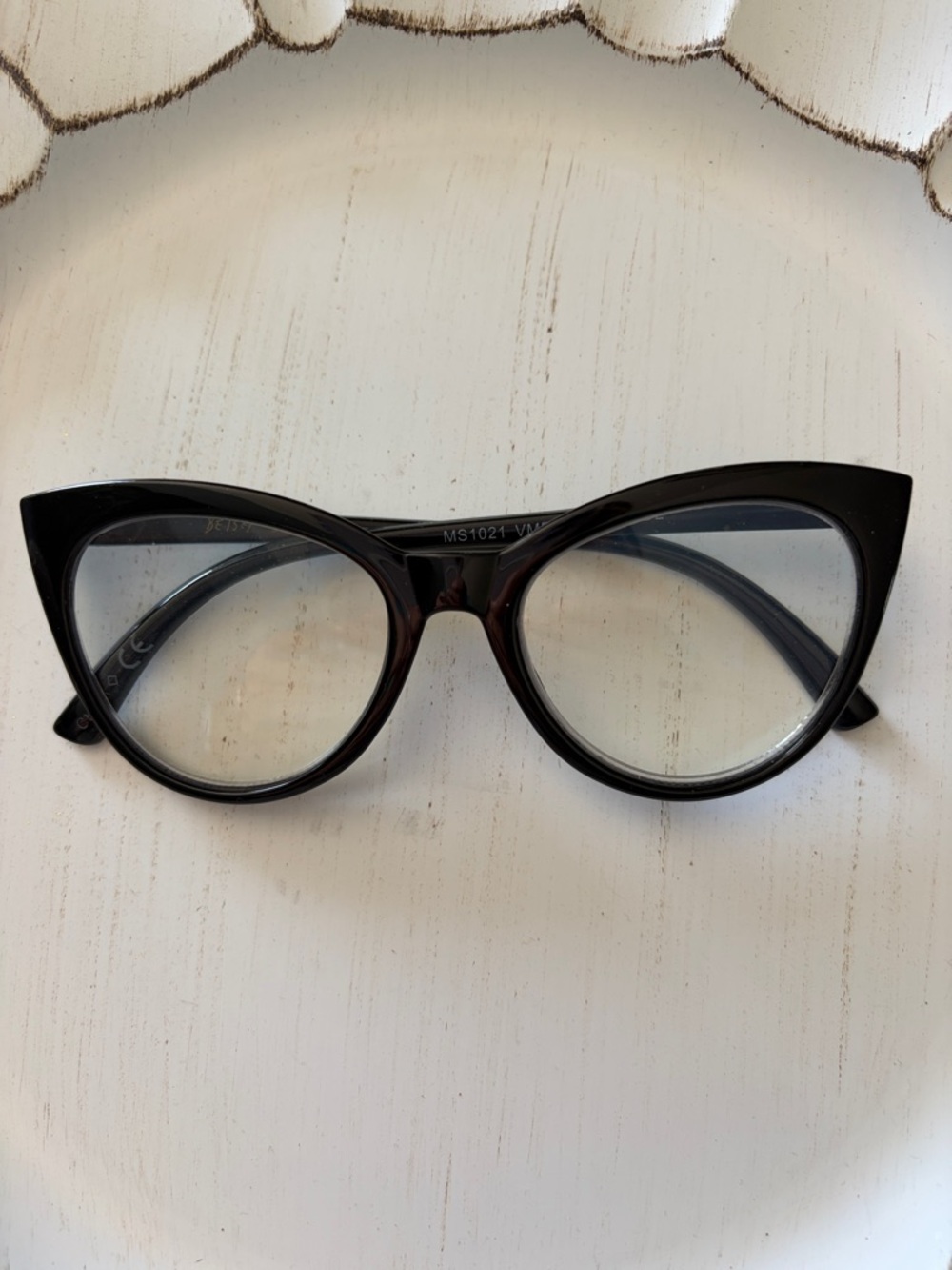 Betsey Johnson reading Black Cat-Eye Women's Glasses